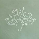 Abstract illustration symbolizing mental health and ADHD awareness with arrows representing thoughts.