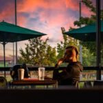 starbucks, cafe, man, sunset, sunset glow, evening glow, ponder, thinking, nature, coffee